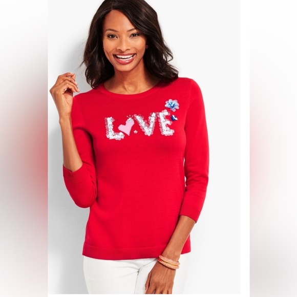 Talbots Love Sequined Sweater SZ Small Gently used. Good Condition 3/4 Sleeve - Picture 5 of 6